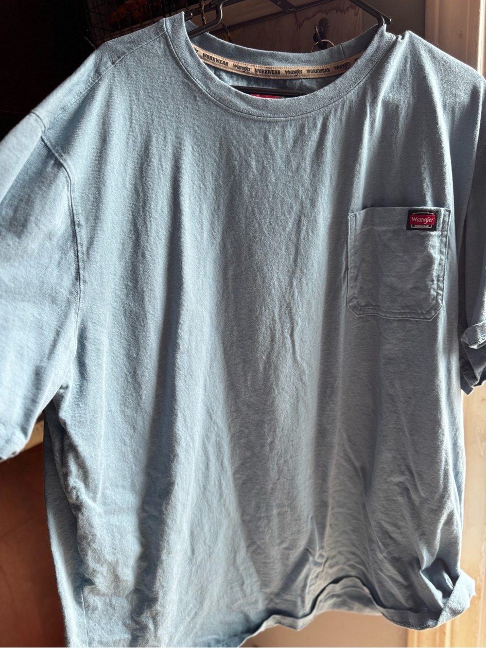 Wrangler Light Blue Short Sleeve Pocket Tee